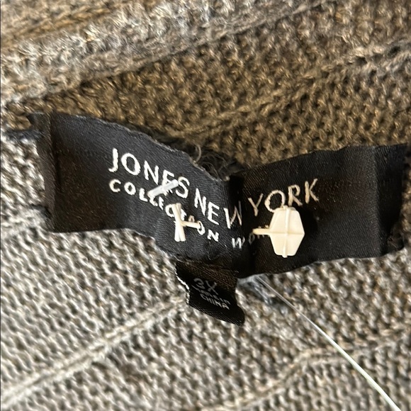 Z Jones New York Collection Women’s 3XL Gray Waterfall Cardigan Sweater - Picture 2 of 5